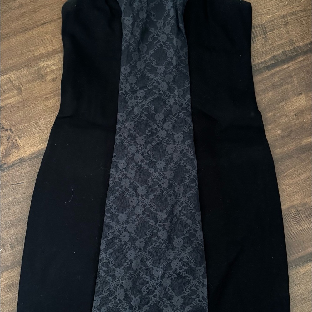 Elegant Black Lace Panel Dress